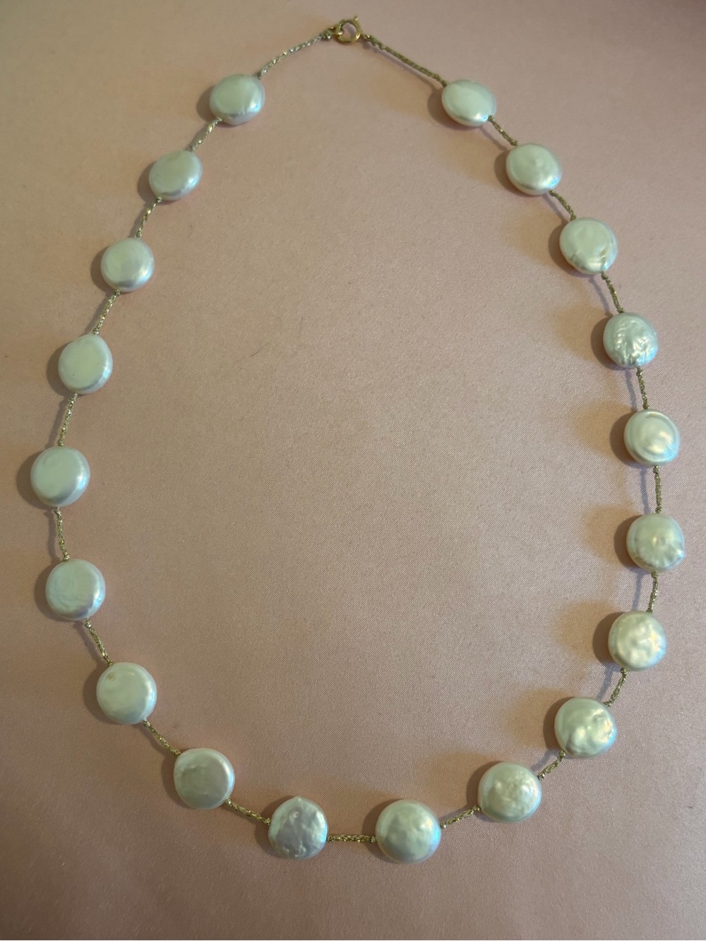 Freshwater Coin Pearl Necklace in White - Women Jewelry